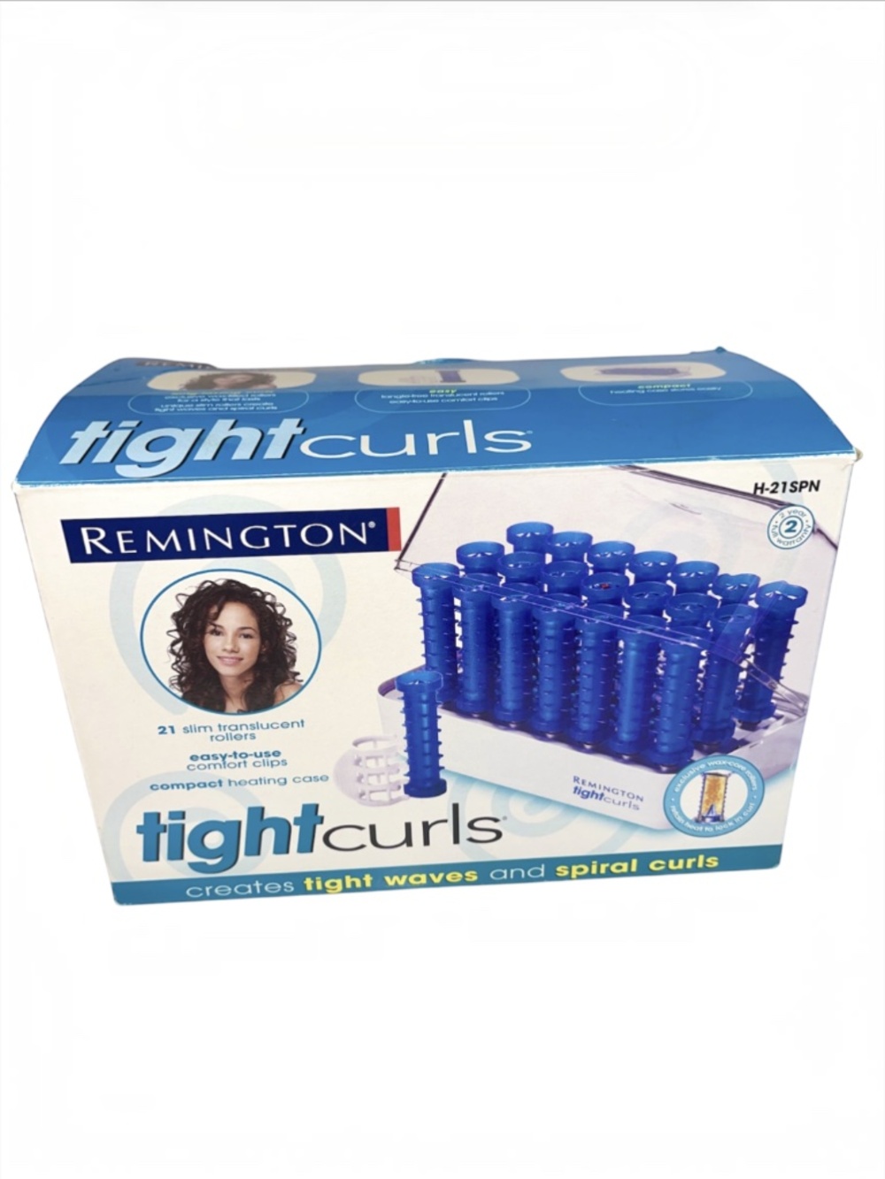 Remington Tight Curls 21 Slim Wax Core Hot Rollers & Clips H21SPN Pageant Cheer